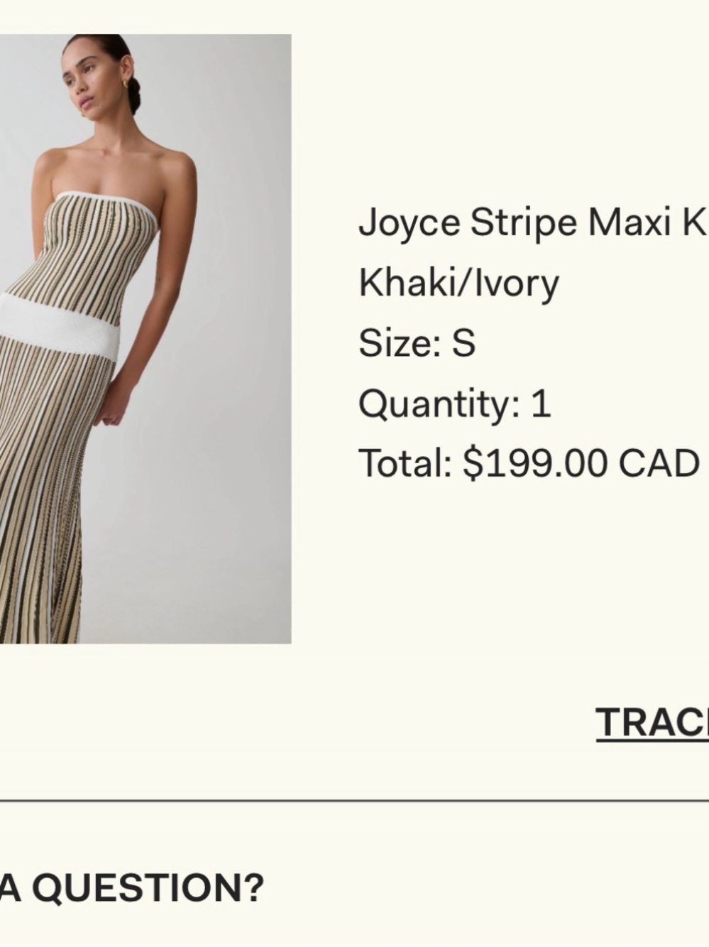 Meshki Strapless Maxi Dress in Cream and Black Stripes - Picture 2 of 4
